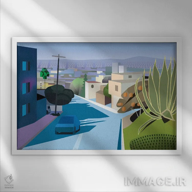 تابلو مدرن تیخوانا اثر چارلز هارکر - نمای قابدار سفید