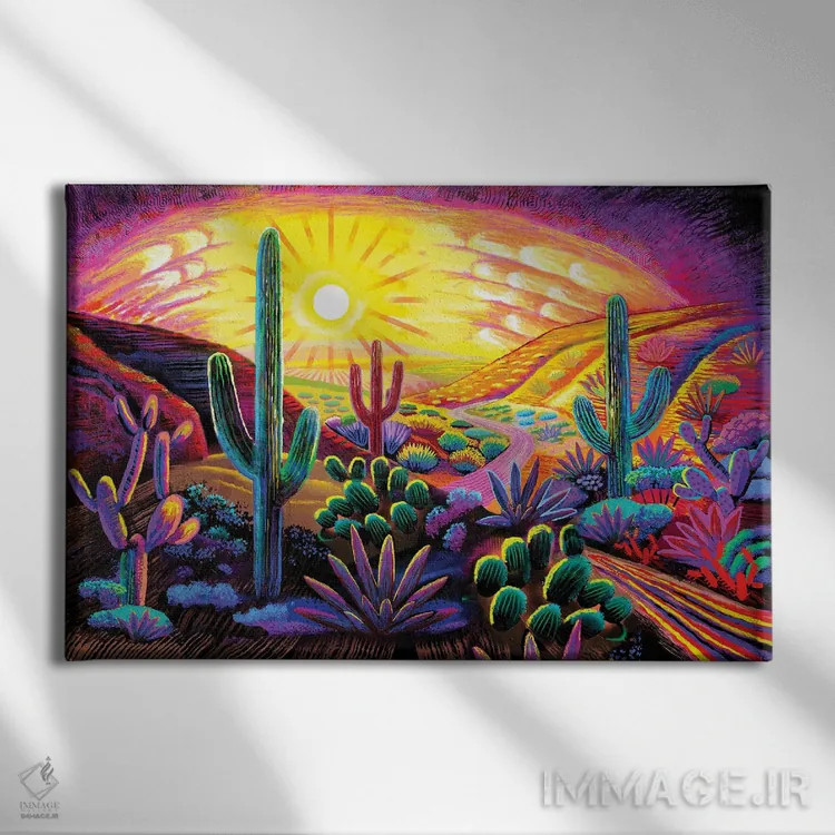 تابلو دکوراتیو بیابان در رویا اثر چارلز هارکر - نمای روبهرو روی دیوار