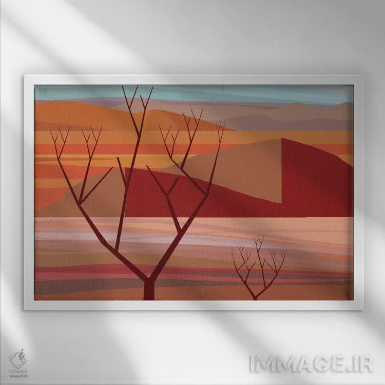 تابلو انتزاعی پیناکاته اثر چارلز هارکر - نمای قابدار سفید