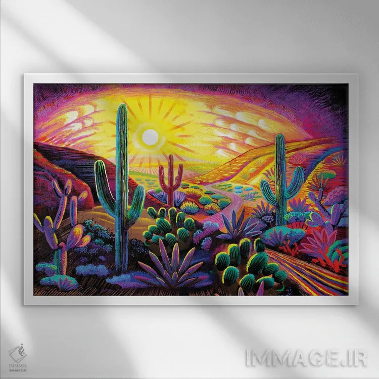 تابلو دکوراتیو بیابان در رویا اثر چارلز هارکر - نمای قابدار سفید