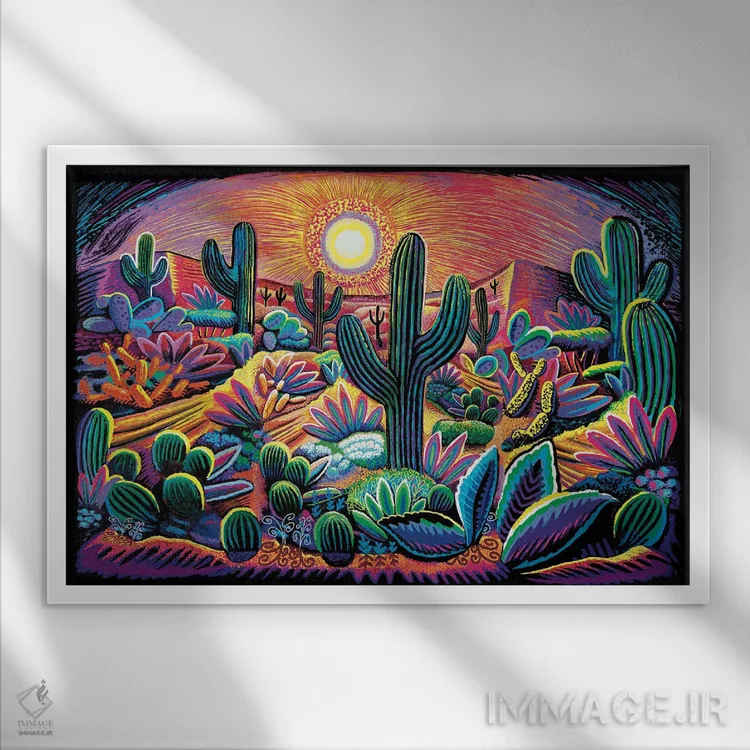 تابلو دکوراتیو دوپامین بیابان اثر چارلز هارکر - نمای قابدار سفید