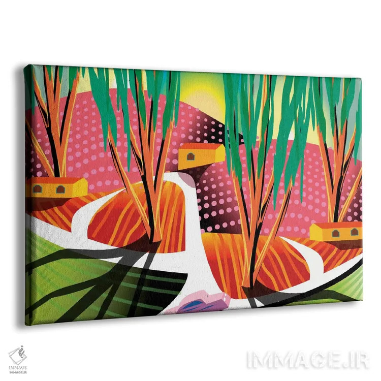 تابلو انتزاعی پیچ غروب اثر چارلز هارکر - نمای پرسپکتیو محصول