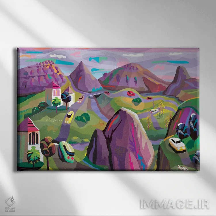 تابلو انتزاعی مسیر ترافل در شابلی اثر چارلز هارکر - نمای روبهرو روی دیوار