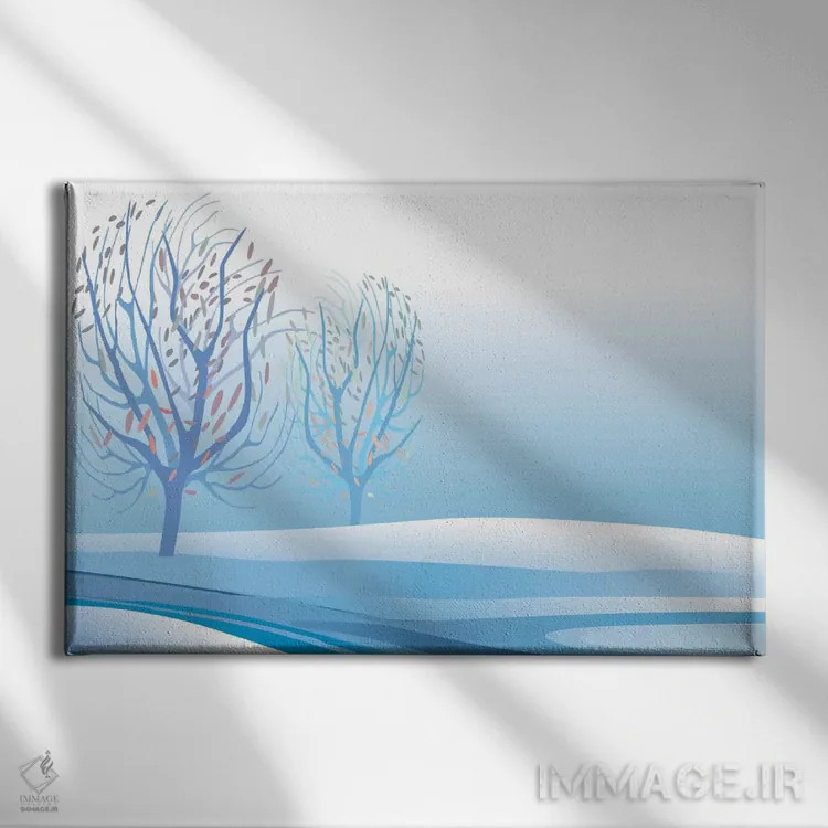 تابلو انتزاعی منظره زمستانی اثر چارلز هارکر - نمای روبهرو روی دیوار