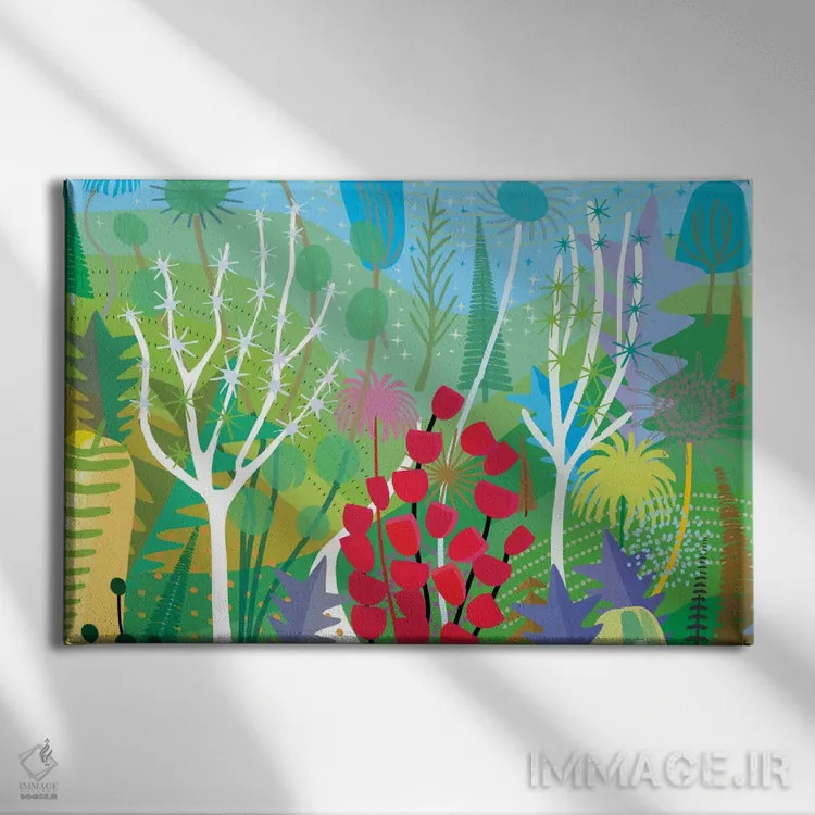 تابلو انتزاعی پارک بهاری اثر چارلز هارکر - نمای روبهرو روی دیوار