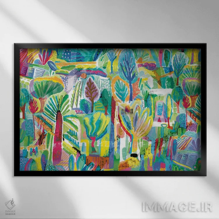 تابلو دکوراتیو حیاط پشتی اثر چارلز هارکر - نمای قابدار مشکی