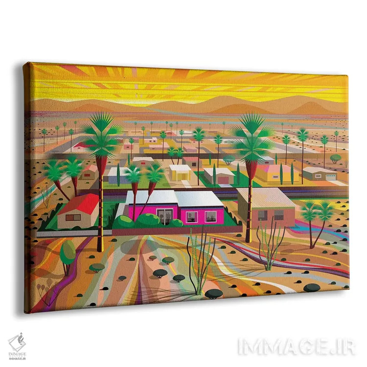 تابلو دکوراتیو ۲۹ نخل اثر چارلز هارکر - نمای پرسپکتیو محصول