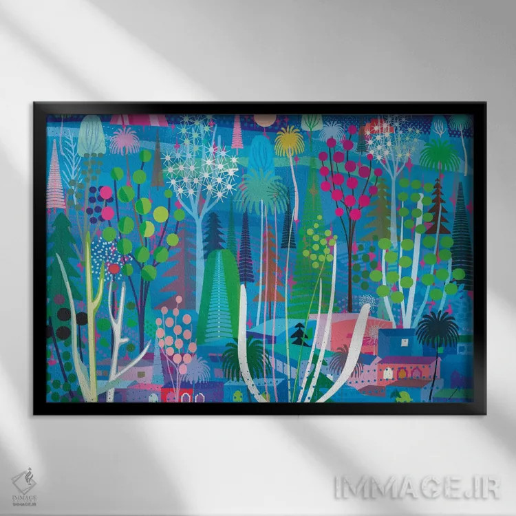 تابلو انتزاعی رویای مصر اثر چارلز هارکر - نمای قابدار مشکی