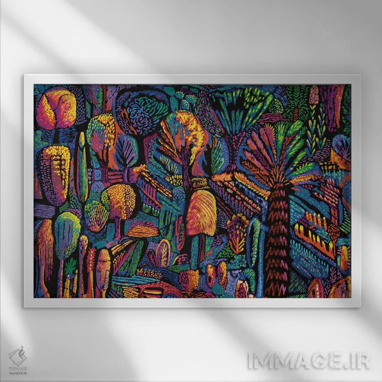 تابلو دکوراتیو جنگل ماه جنگلی اثر چارلز هارکر - نمای قابدار سفید