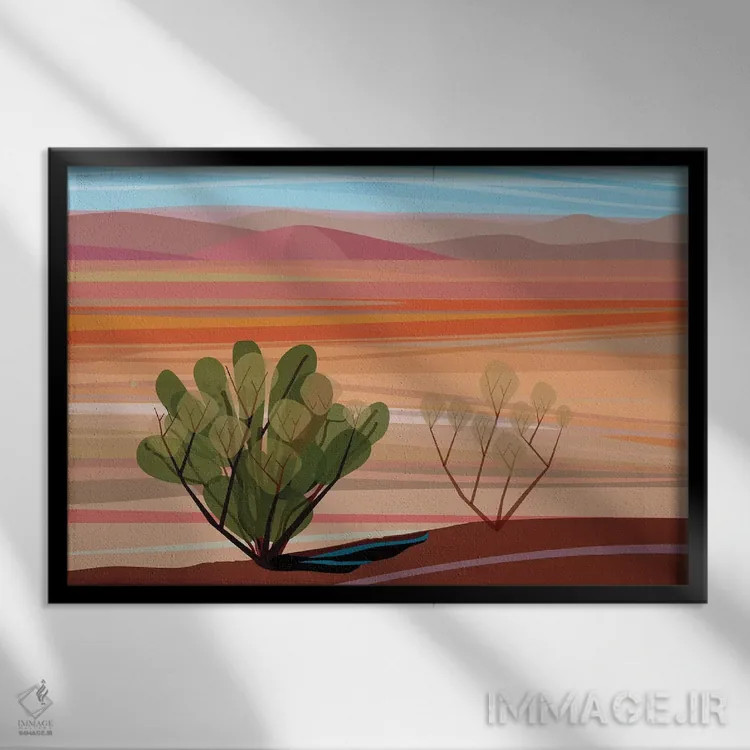 تابلو دکوراتیو Horizontal,بیابان موجاوی اثر چارلز هارکر - نمای قابدار مشکی