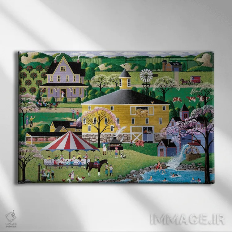 تابلو دکوراتیو باربیکیو در انبار گرد اثر هرونیم - نمای روبهرو روی دیوار