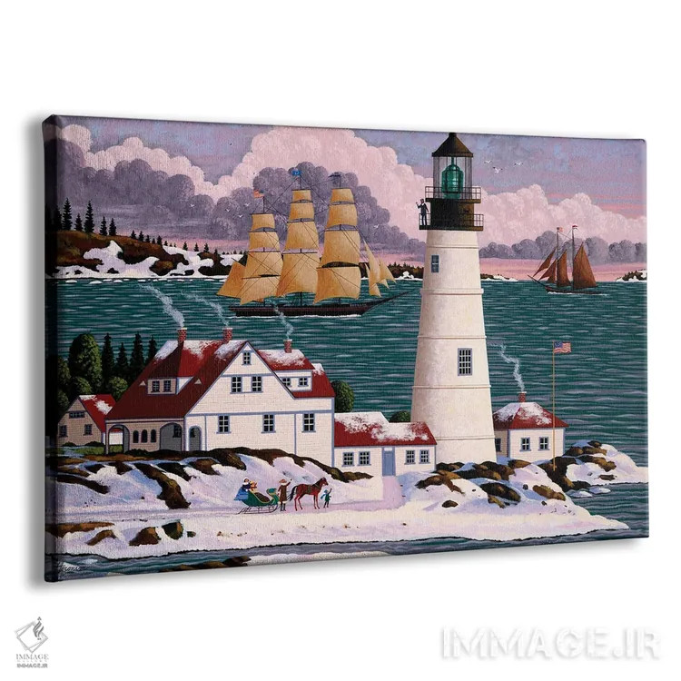 تابلو دکوراتیو فانوس دریایی پورتلند هد اثر هرونیم - نمای پرسپکتیو محصول