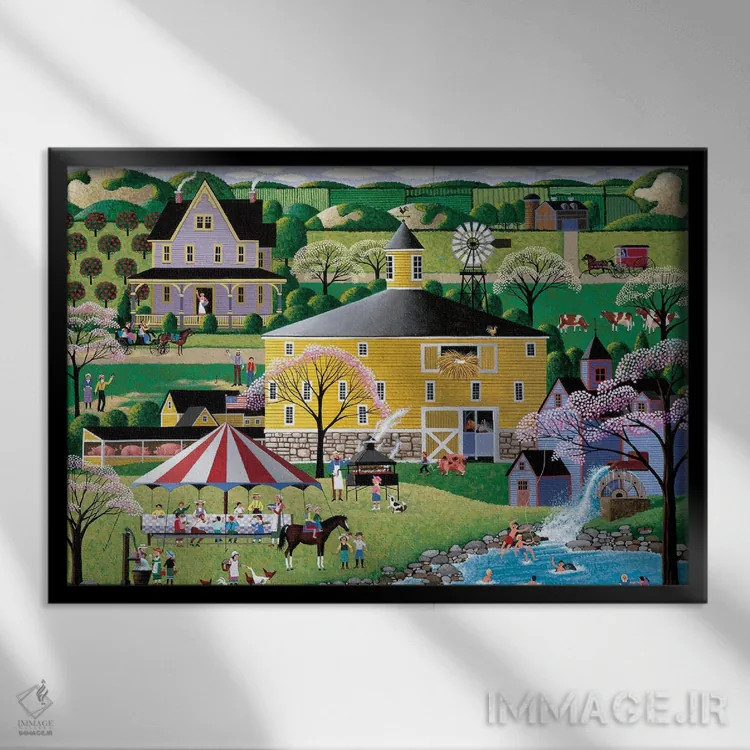 تابلو دکوراتیو باربیکیو در انبار گرد اثر هرونیم - نمای قابدار مشکی