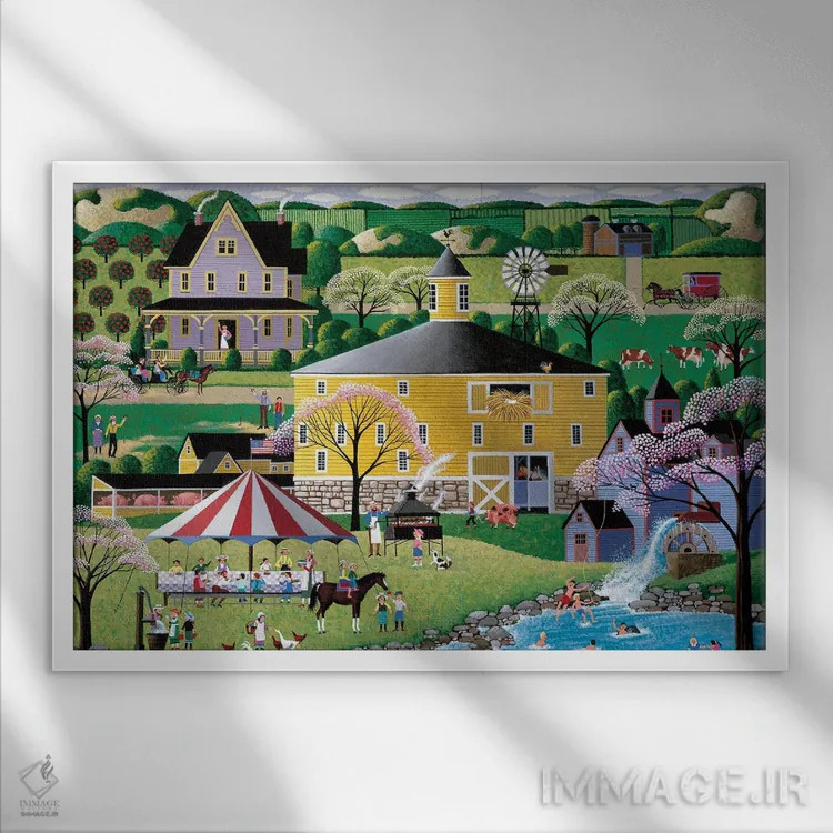 تابلو دکوراتیو باربیکیو در انبار گرد اثر هرونیم - نمای قابدار سفید