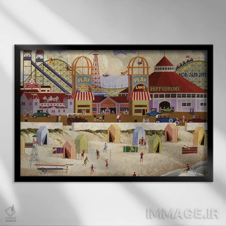 تابلو دکوراتیو سرزمین بازی اثر هرونیم - نمای قابدار مشکی