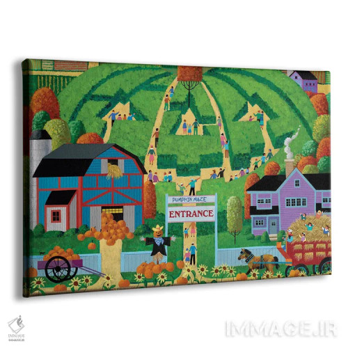 تابلو دکوراتیو هزارتوی کدو تنبل اثر هرونیم - نمای پرسپکتیو محصول