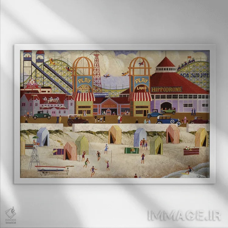 تابلو دکوراتیو سرزمین بازی اثر هرونیم - نمای قابدار سفید