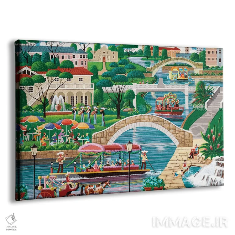 تابلو دکوراتیو پیاده روی کنار رودخانه اثر هرونیم - نمای پرسپکتیو محصول