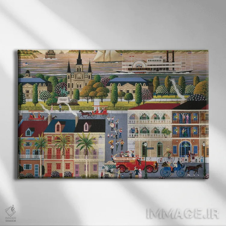 تابلو دکوراتیو کارناوال خیابان رمپارت اثر هرونیم - نمای روبهرو روی دیوار