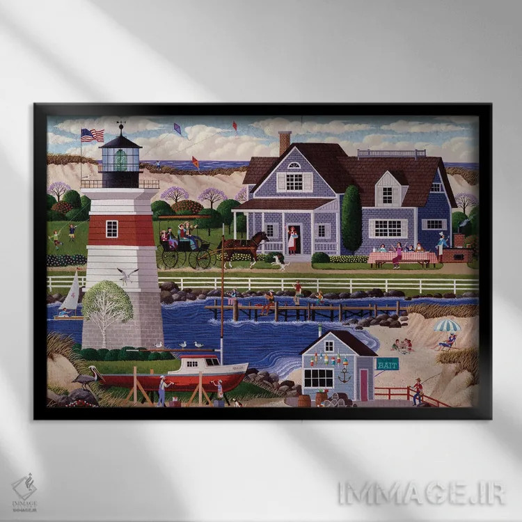 تابلو دکوراتیو رود آیلند در بهار اثر هرونیم - نمای قابدار مشکی