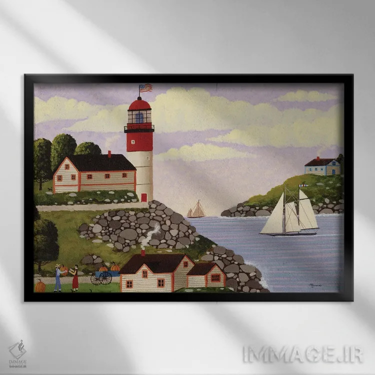 تابلو دکوراتیو قایقرانی در دماغه اثر هرونیم - نمای قابدار مشکی