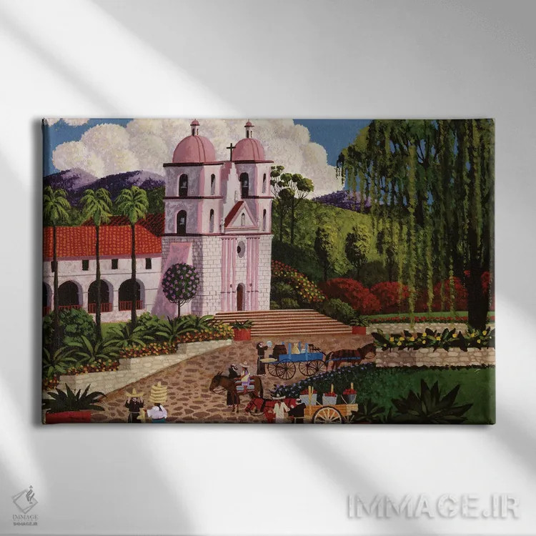 تابلو دکوراتیو ماموریت سانتا باربارا اثر هرونیم - نمای روبهرو روی دیوار
