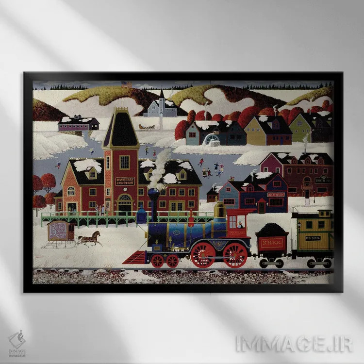 تابلو دکوراتیو تقاطع بی بری اثر هرونیم - نمای قابدار مشکی