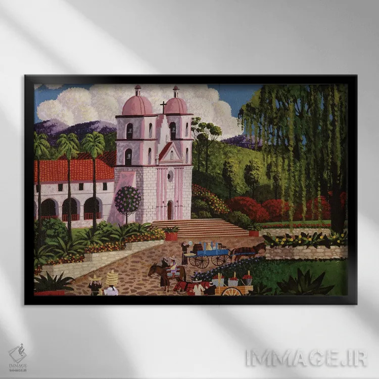 تابلو دکوراتیو ماموریت سانتا باربارا اثر هرونیم - نمای قابدار مشکی