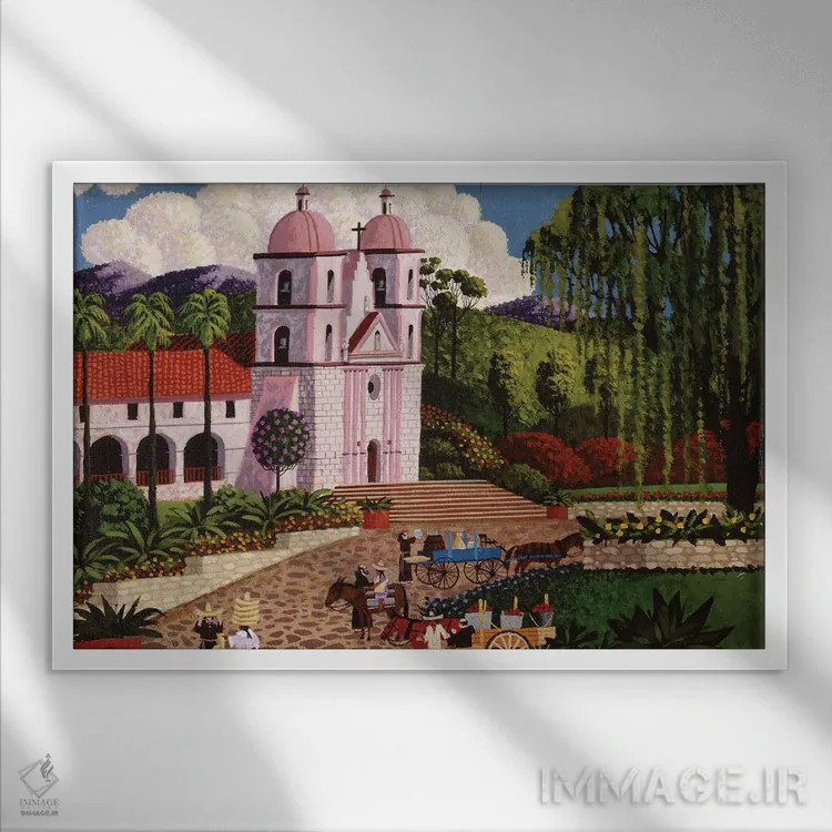 تابلو دکوراتیو ماموریت سانتا باربارا اثر هرونیم - نمای قابدار سفید