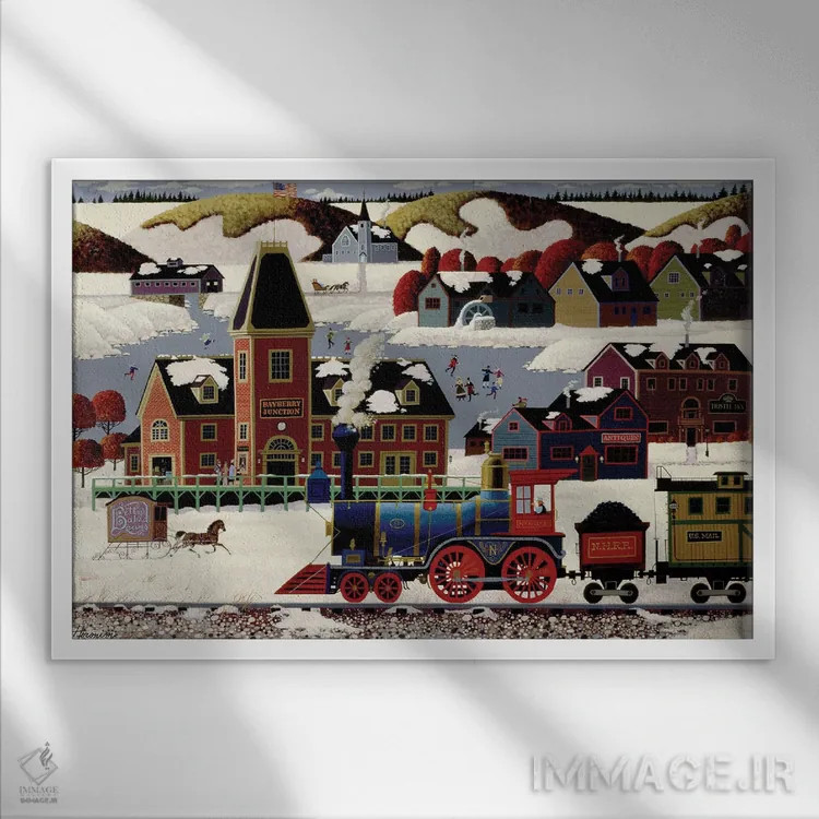 تابلو دکوراتیو تقاطع بی بری اثر هرونیم - نمای قابدار سفید