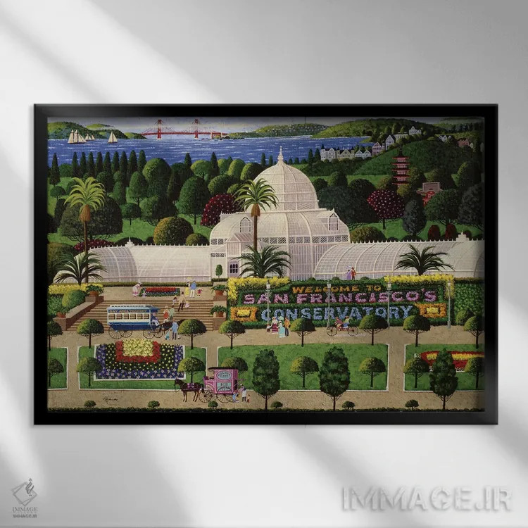 تابلو دکوراتیو کنسرواتوار سان فرانسیسکو اثر هرونیم - نمای قابدار مشکی