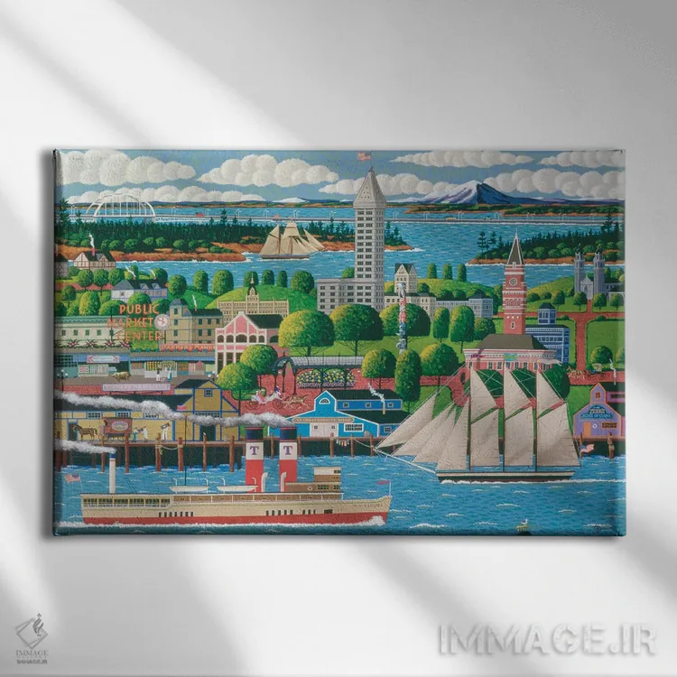 تابلو دکوراتیو سیاتل اثر هرونیم - نمای روبهرو روی دیوار