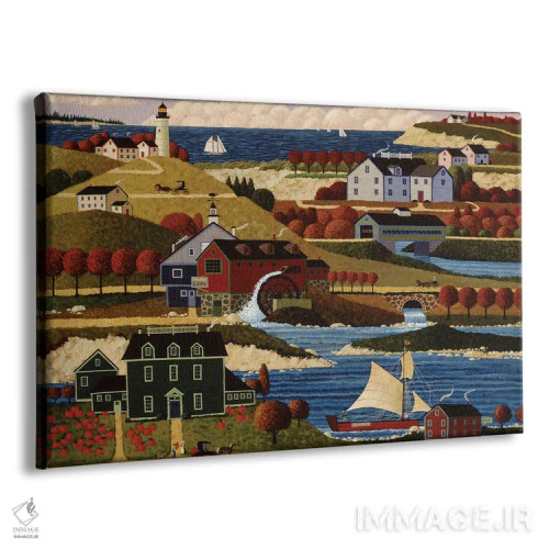 تابلو دکوراتیو روستای بندری اثر هرونیم - نمای پرسپکتیو محصول