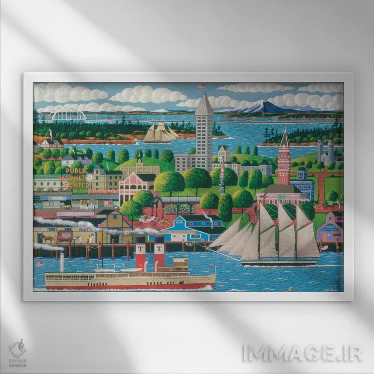 تابلو دکوراتیو سیاتل اثر هرونیم - نمای قابدار سفید