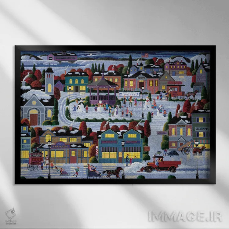 تابلو دکوراتیو بهترین برف اثر هرونیم - نمای قابدار مشکی