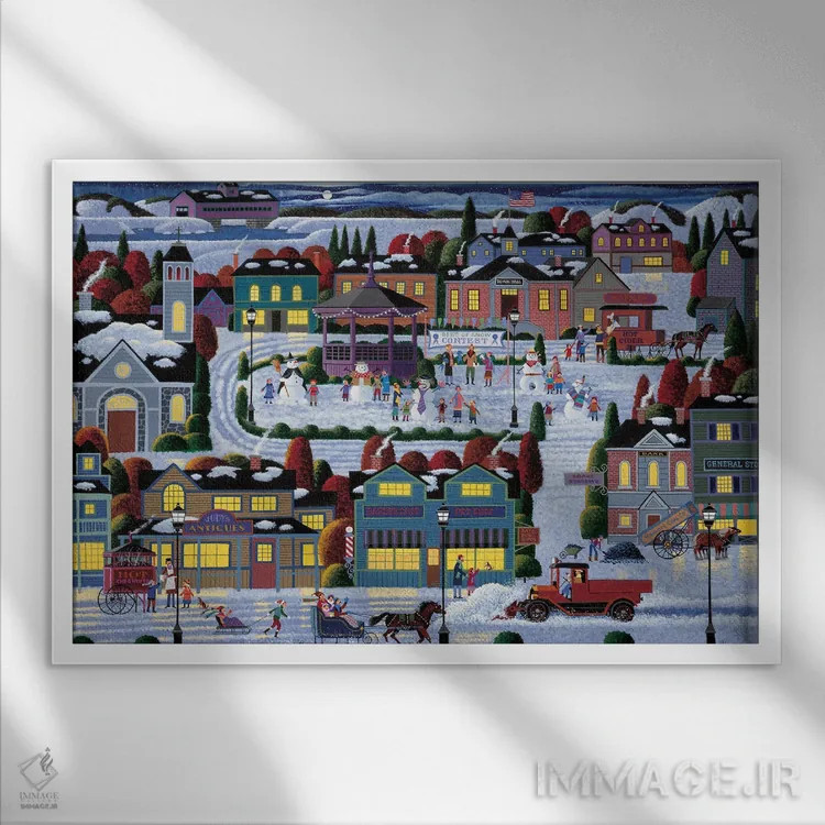 تابلو دکوراتیو بهترین برف اثر هرونیم - نمای قابدار سفید