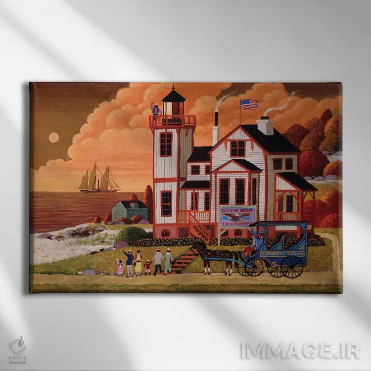 تابلو دکوراتیو دیدار غروب اثر هرونیم - نمای روبهرو روی دیوار