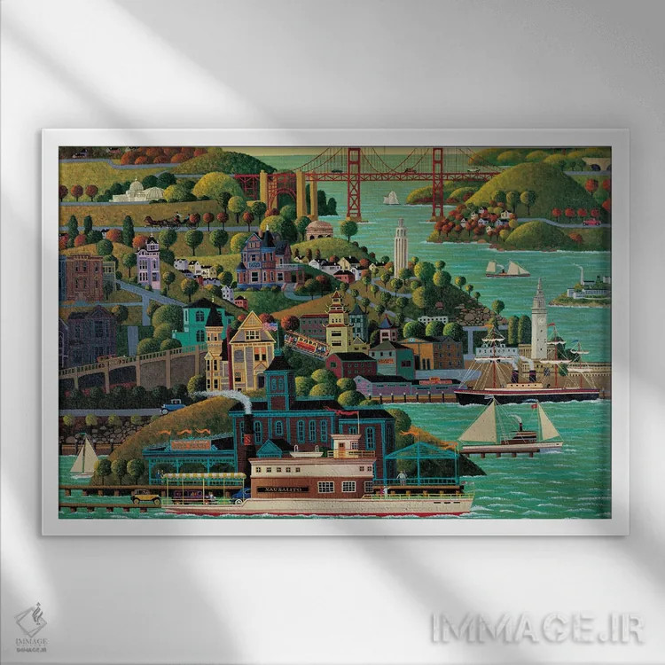 تابلو دکوراتیو کشتی سوسالیتو اثر هرونیم - نمای قابدار سفید