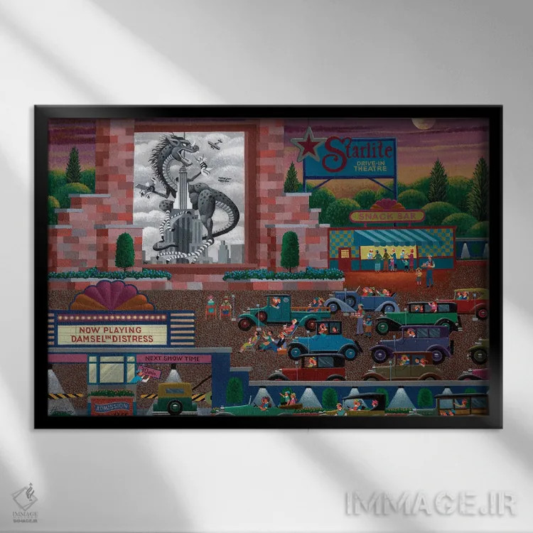 تابلو دکوراتیو تئاتر استارلایت اثر هرونیم - نمای قابدار مشکی