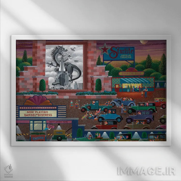 تابلو دکوراتیو تئاتر استارلایت اثر هرونیم - نمای قابدار سفید