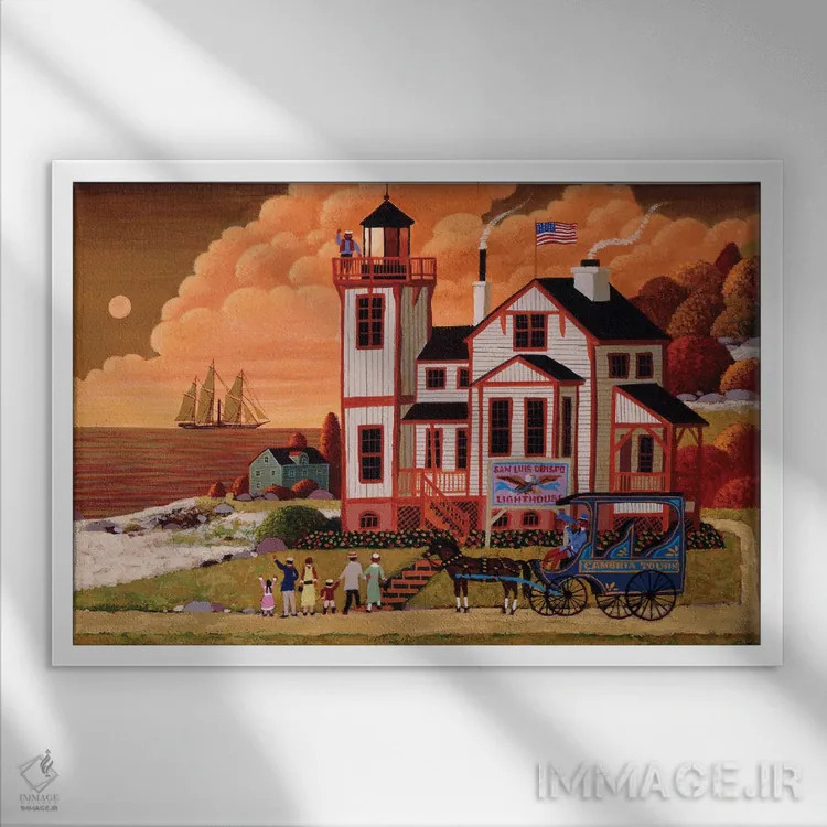 تابلو دکوراتیو دیدار غروب اثر هرونیم - نمای قابدار سفید