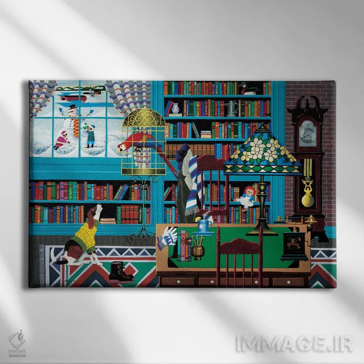 تابلو دکوراتیو استراحت چای اثر هرونیم - نمای روبهرو روی دیوار