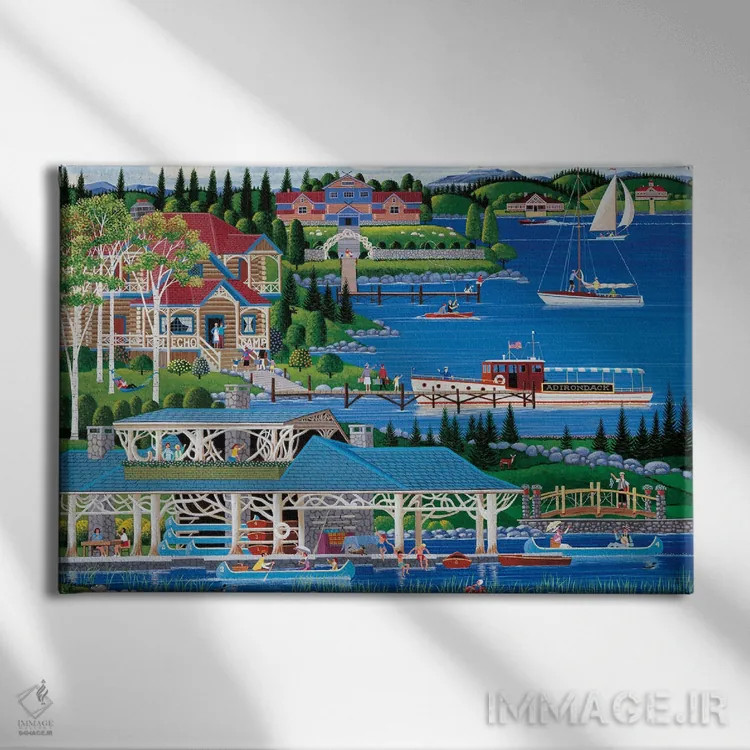 تابلو دکوراتیو کوه های آدیرونداک اثر هرونیم - نمای روبهرو روی دیوار