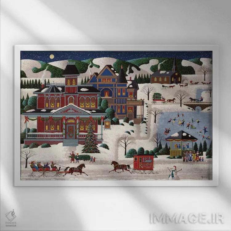 تابلو دکوراتیو مهمانخانه شمع افروز اثر هرونیم - نمای قابدار سفید