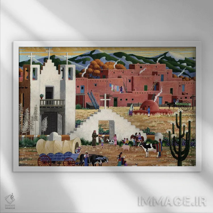 تابلو دکوراتیو برکت دادن به حیوانات اثر هرونیم - نمای قابدار سفید