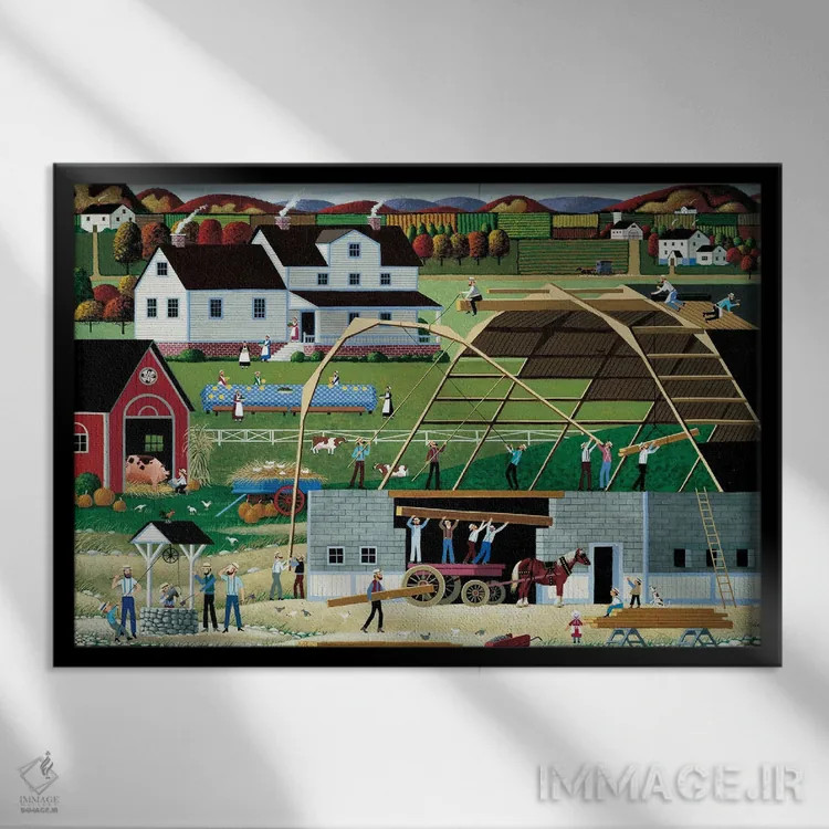 تابلو دکوراتیو انبار جدید اثر هرونیم - نمای قابدار مشکی