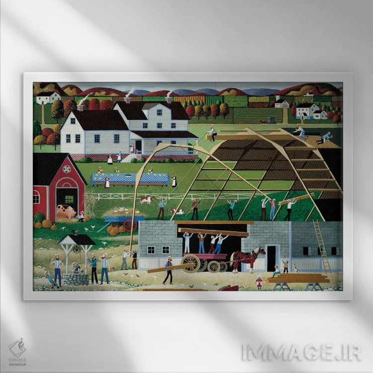 تابلو دکوراتیو انبار جدید اثر هرونیم - نمای قابدار سفید
