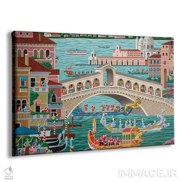 تابلو دکوراتیو کارناوال قایق ونیز اثر هرونیم - نمای پرسپکتیو محصول