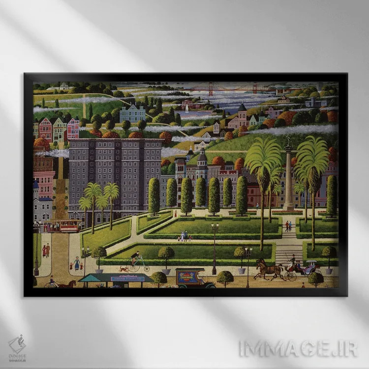 تابلو دکوراتیو میدان یونیون اثر هرونیم - نمای قابدار مشکی