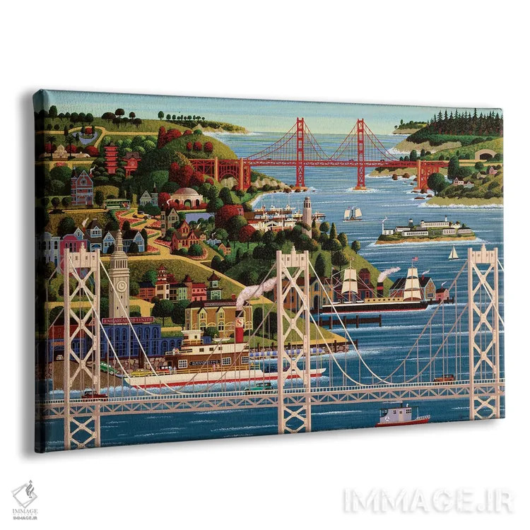 تابلو دکوراتیو پل های سان فرانسیسکو اثر هرونیم - نمای پرسپکتیو محصول